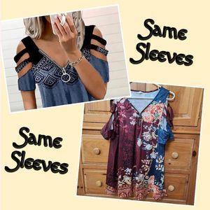 New Cyabie Floral Print V-Neck Top Women's Burgundy Size XL